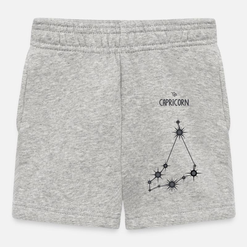 Steinbock Sternzeichen Sternbild Schwarz & Grau - Baby Shorts - Grau meliert