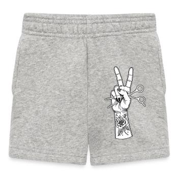 Friseur Schere Kamm Tattoo - Baby Shorts - Grau meliert - Vorne
