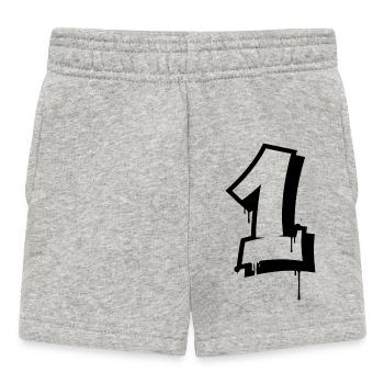 Urban Graffiti Number 1 Design - Baby Shorts - heather grey - Front