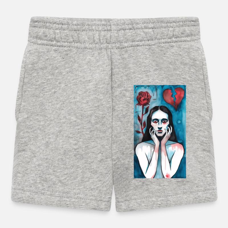 Amour brisé, dame en deuil - Short Bébé - gris chiné