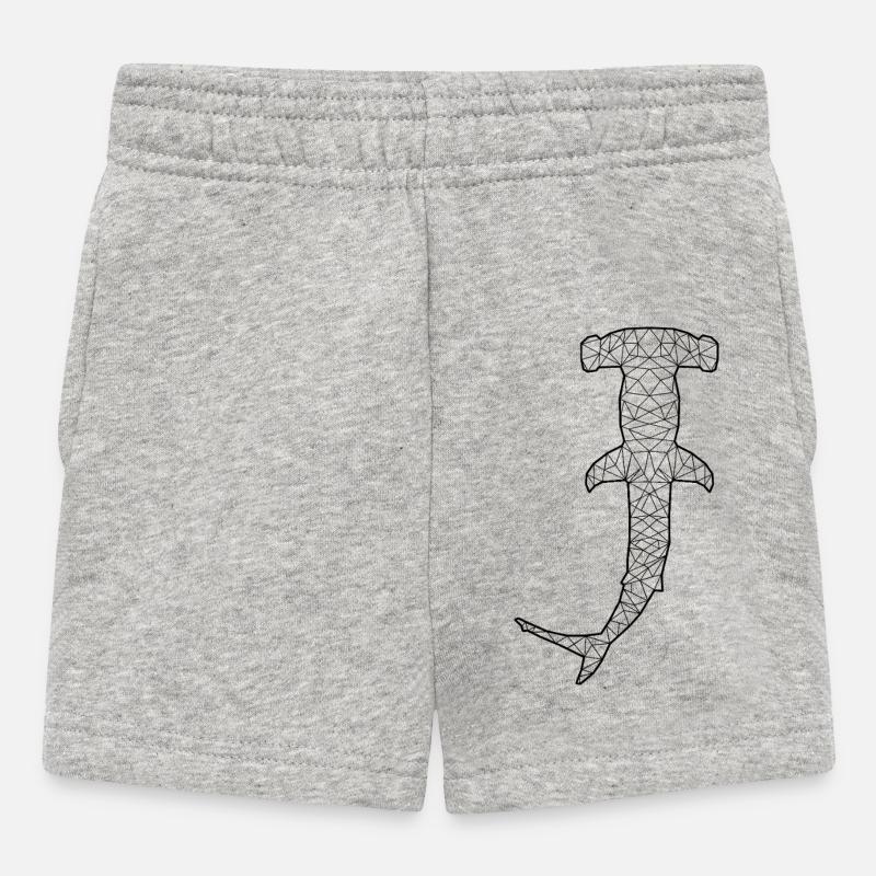 requin marteau géométrique - Short Bébé - gris chiné