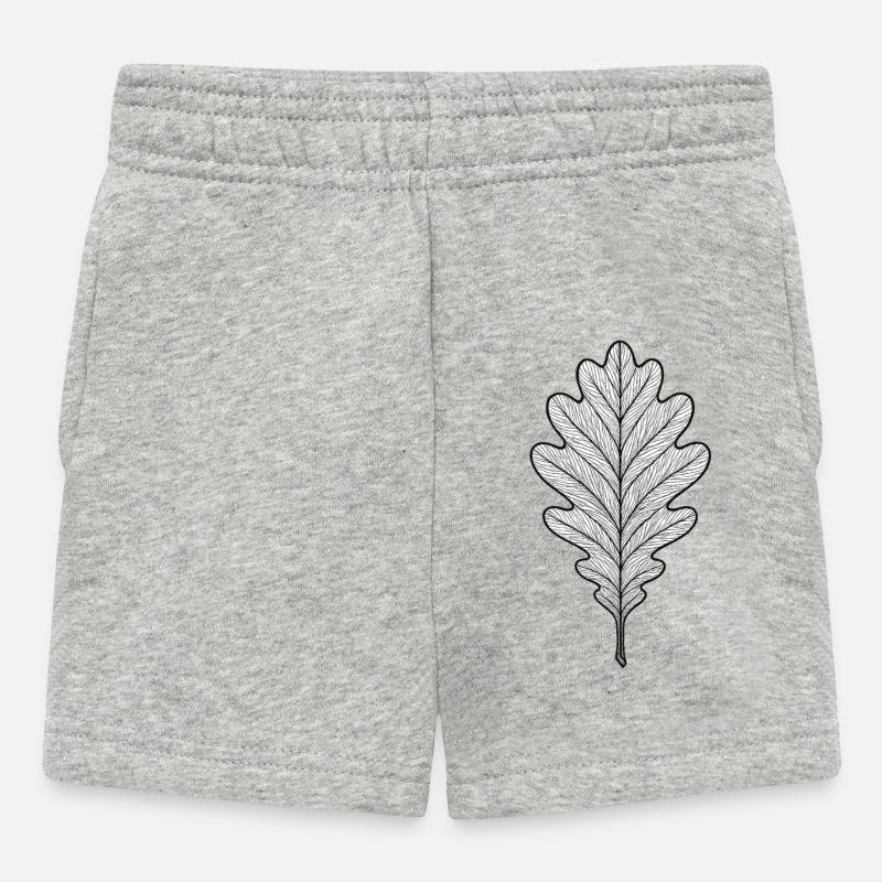 Design monocromatico a foglia di quercia - Pantaloncini per bambini - grigio melange