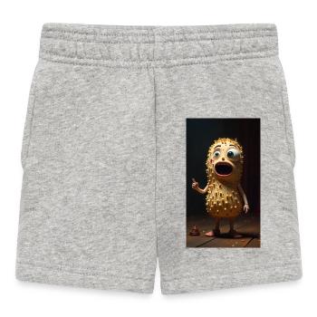 Spiky Peanut Maskottchen - Baby Shorts - Grau meliert - Vorne