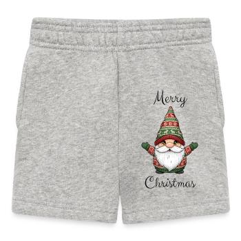 Süßer Weihnachtswichtel – Niedliches Winter Design - Baby Shorts - Grau meliert - Vorne