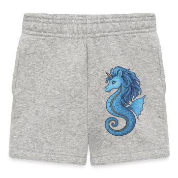 Seepferdchen-Einhornblauer Ozean - Baby Shorts - Grau meliert - Vorne
