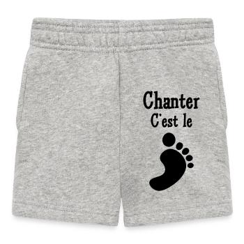 Singen ist der Fuß – Leidenschaft, Musik, Stimme, Freude - Baby Shorts - Grau meliert - Vorne