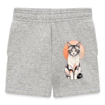 Pose géométrique du chat en orbite - Short Bébé - gris chiné - Devant