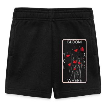 Bloom Red Poppy Floral Zitat Kunst - Baby Shorts - Schwarz - Vorne