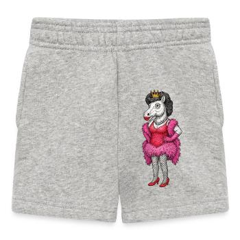 Diva jument royale en plumes roses - Short Bébé - gris chiné - Devant