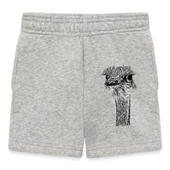 Strauss Kopf Straußenkopf - Baby Shorts - Grau meliert - Vorne