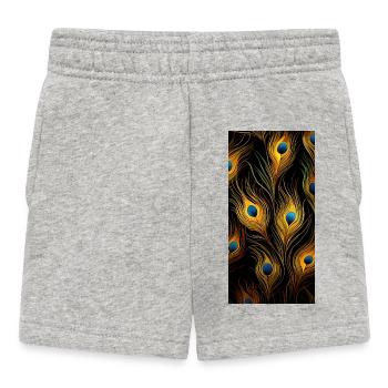 Peacock feathers - Baby Shorts - heather grey - Front