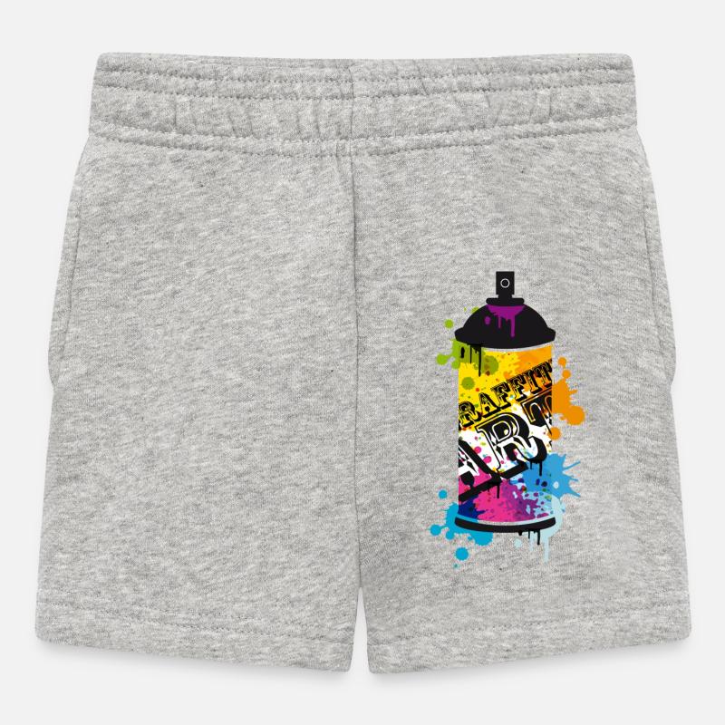 Spraydosen Graffiti - Baby Shorts - Grau meliert