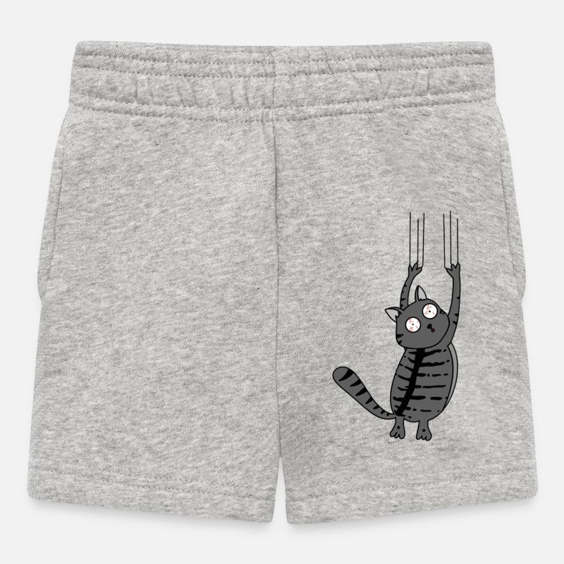 Panic Cat Striped Version - Baby Shorts - Grau meliert