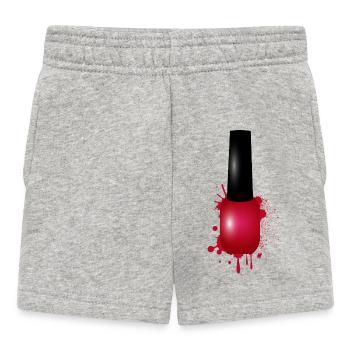 Vernis à ongles rouge dans l’illustration de style graffiti - Short Bébé - gris chiné - Devant