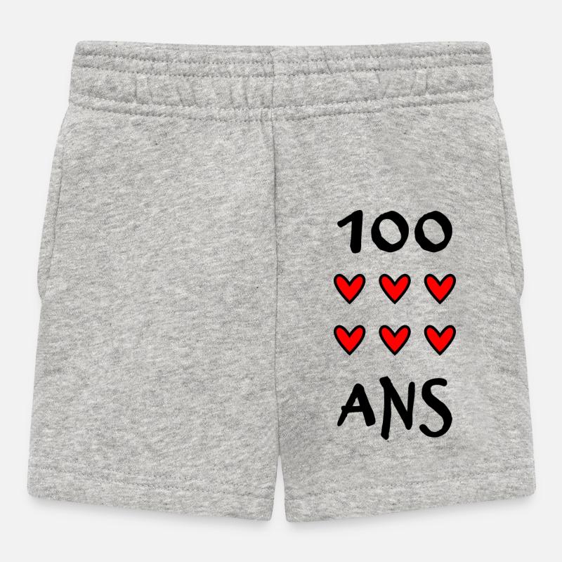 100. 100 ANS. 100e ANNIVERSAIRE. ANNIVERSAIRE 100 - Short Bébé - gris chiné
