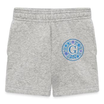 Elegant Ceramic Floral Logo - Letter G - Baby Shorts - Grau meliert - Vorne