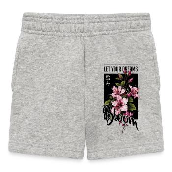 Script Hibiscus de nuit en rose - Short Bébé - gris chiné - Devant