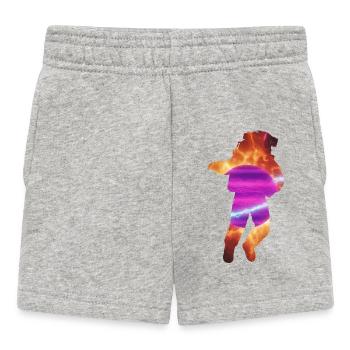 Leap through Neon Nebula - Baby Shorts - heather grey - Front