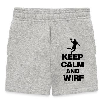 KEEP CALM AND WIRF! DEUTSCHLAND EUROPAMEISTER - Baby Shorts - Grau meliert - Vorne