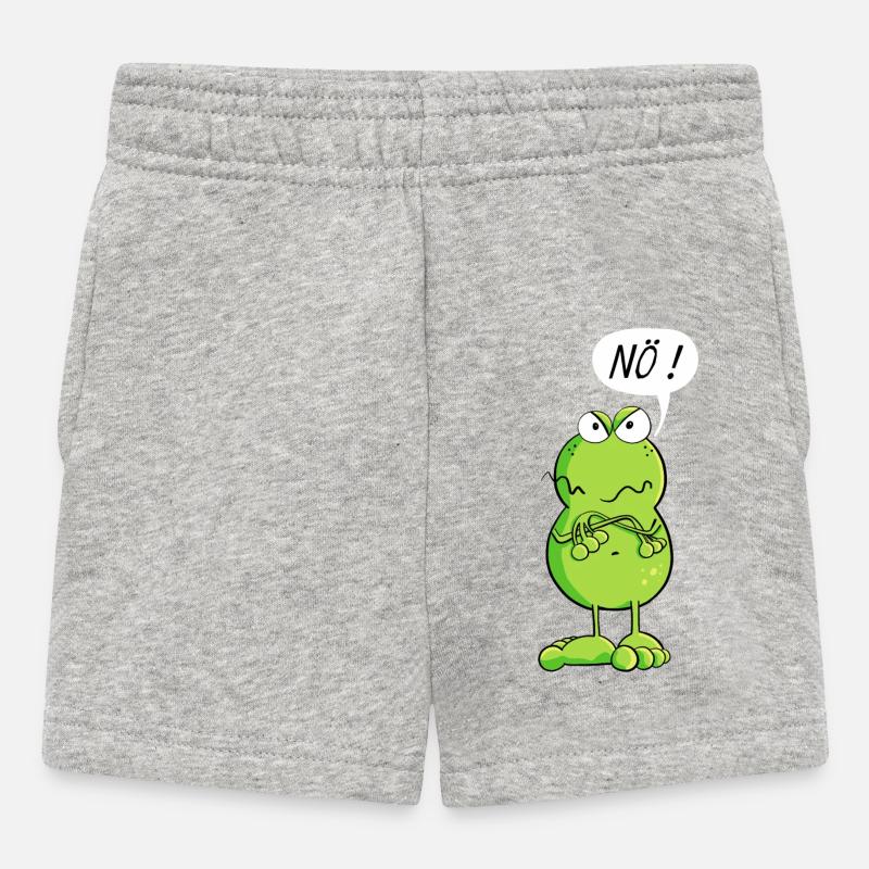 Frosch sagt einfach mal Nö - Baby Shorts - Grau meliert