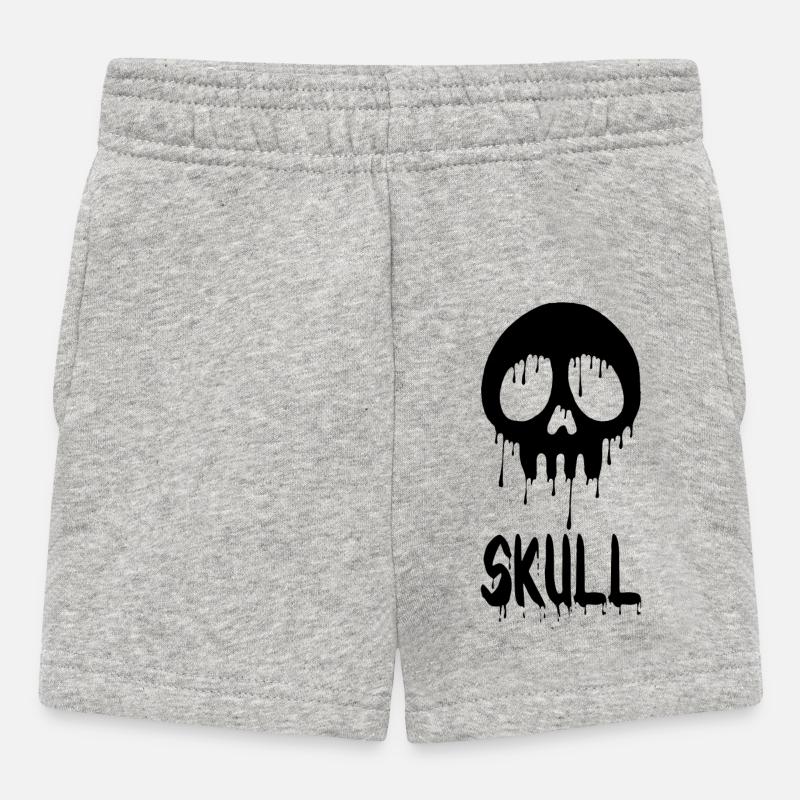 Graffiti noir tête de mort manga - Short Bébé - gris chiné
