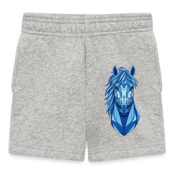 Cheval Bleu Géométrique - Short Bébé - gris chiné - Devant