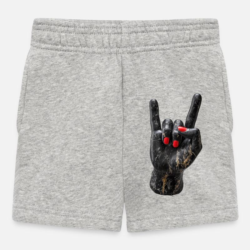 Estampe sur marbre à la main de pierre - Short Bébé - gris chiné