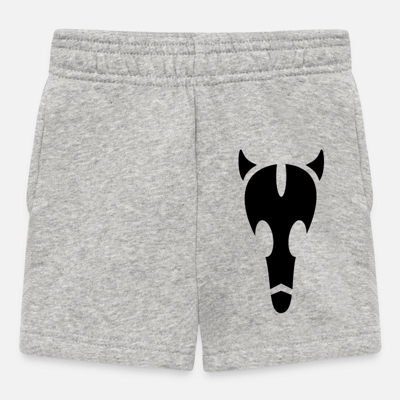 Alien Stier Schädel - Baby Shorts - Grau meliert