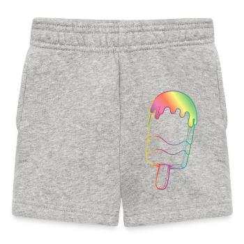 Contour de glace arc-en-ciel style néon - Short Bébé - gris chiné - Devant