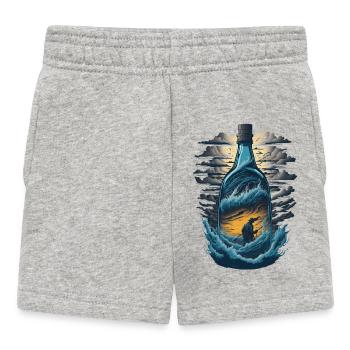 Angler Angeln - Baby Shorts - Grau meliert - Vorne