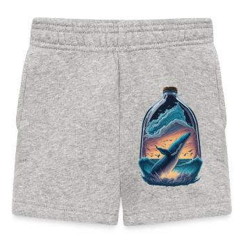 Wal Flasche - Baby Shorts - Grau meliert - Vorne