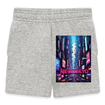 Futuristic cyberpunk city - NEOTOKYO - Baby Shorts - heather grey - Front