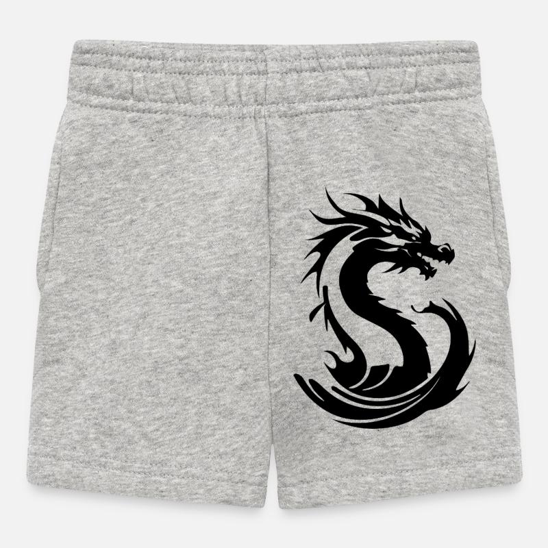 Drache - Baby Shorts - Grau meliert