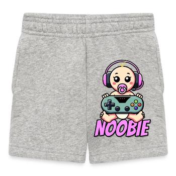 Bébé Noobie / Newbie Girl - Cadeau de naissance - Short Bébé - gris chiné - Devant
