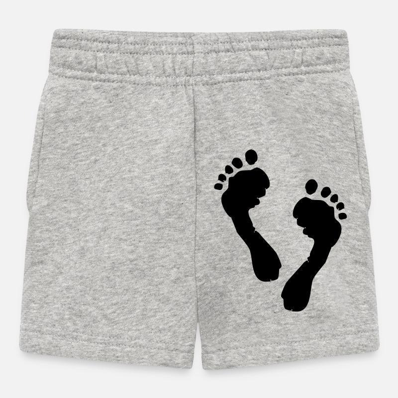 Silhouette des pieds - Short Bébé - gris chiné