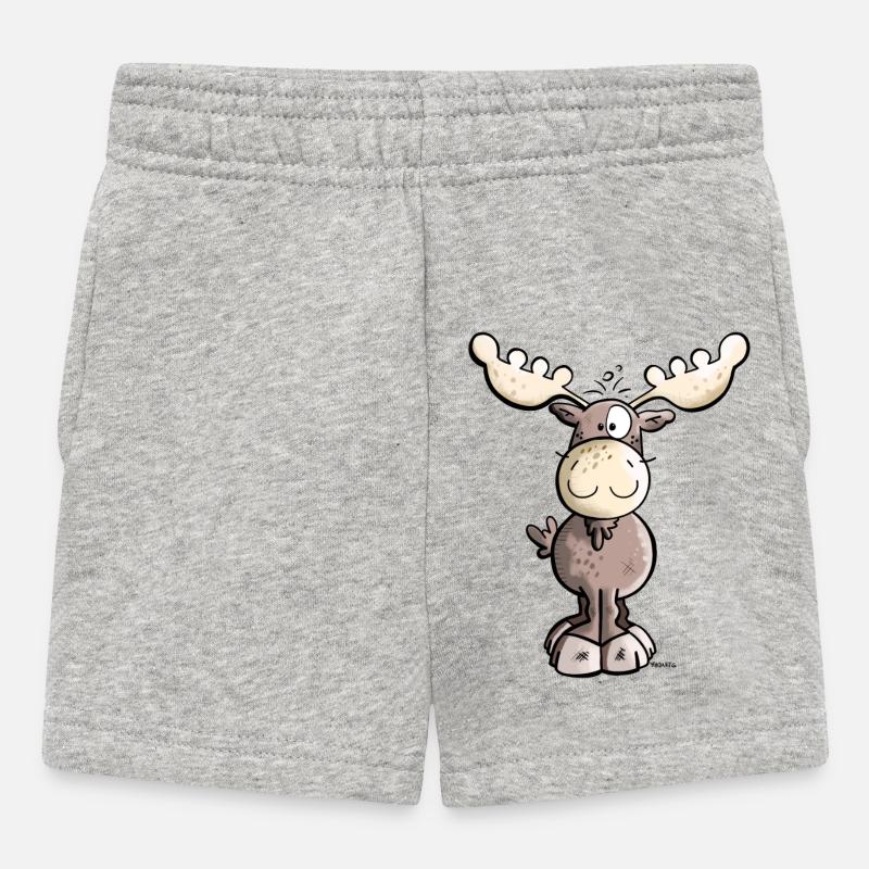 Süßes Elchlein - Baby Shorts - Grau meliert