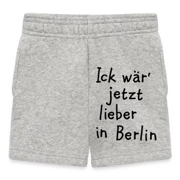 Ick wär' jetzt lieber in Berlin - Baby Shorts - Grau meliert - Vorne