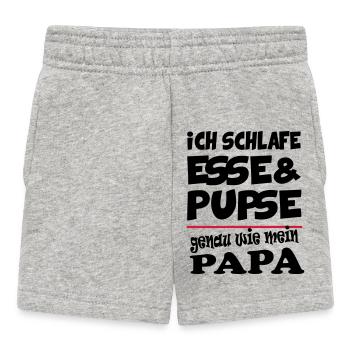 Cadeau d'anniversaire de bébé Eat Sleep Pup Papa - Short Bébé - gris chiné - Devant