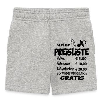 Paroles de bébé Ma liste de prix - Short Bébé - gris chiné - Devant