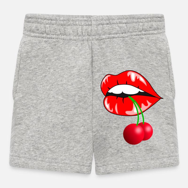 Motif Lèvres Bouche - Short Bébé - gris chiné