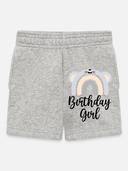 Pastel Rainbow Bear Arch - Baby Shorts - heather grey