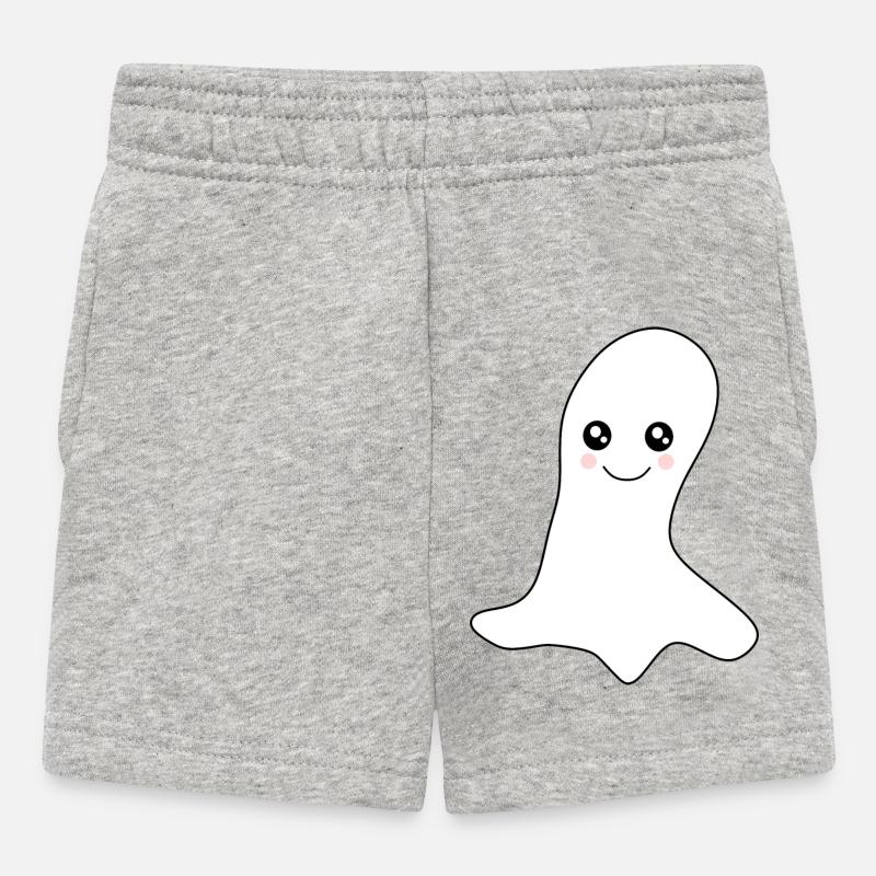 Kawaii Ghost Ghost Halloween Halloween Costume - Short Bébé - gris chiné