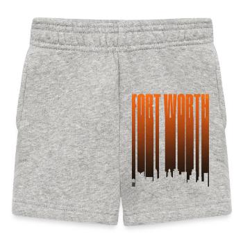 Fort Worth Skyline Neon Gradients - Baby Shorts - heather grey - Front