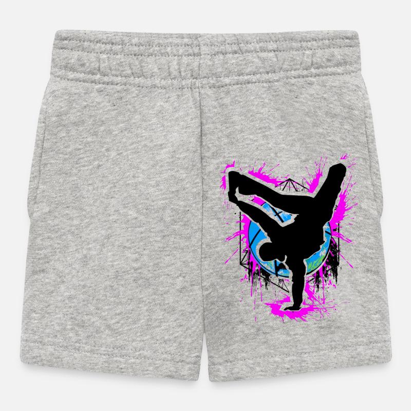 Breakdance - Breakdancer - Breakdancing - BBoy - Baby Shorts - Grau meliert