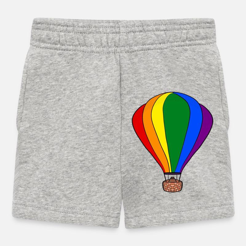 Regenbogen-Ballon - Baby Shorts - Grau meliert