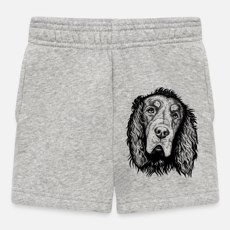 Gordon Setter Ritratto Blu - Pantaloncini per bambini - grigio melange