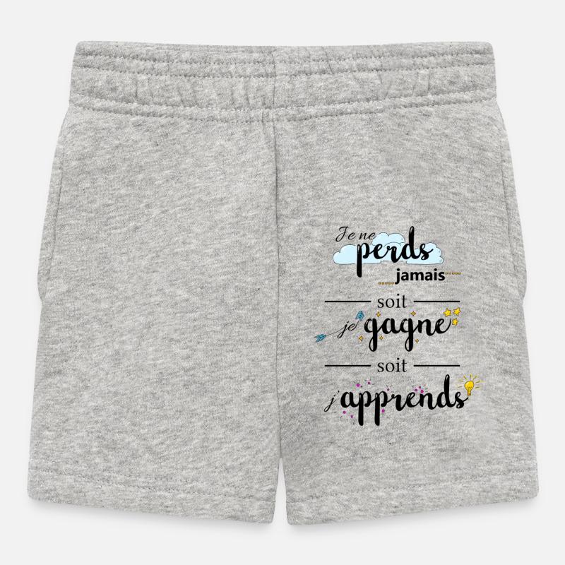 Citation : Je ne perds jamais - Short Bébé - gris chiné
