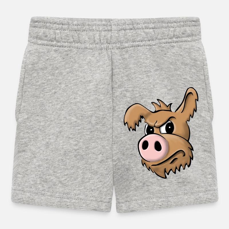 Chien cochon sceptique - Short Bébé - gris chiné