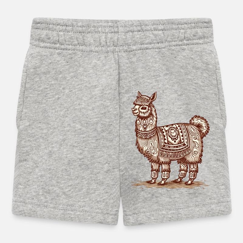 Lama à la mode sud-américaine - Short Bébé - gris chiné