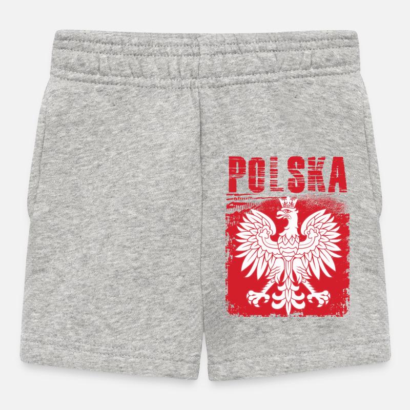 Pologne - Short Bébé - gris chiné